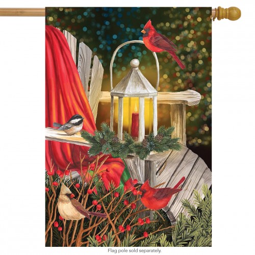 Drapeau décoratif lanterne et cardinaux